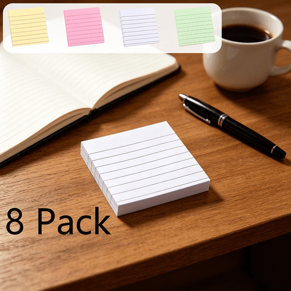 FEOLGEHLY Sticky Notes 3x3, 8 Pads (100 Sheets/Pad) - Semi Transparent Sticky Notes, Pastel Sticky Notes, Self-Stick Note Pads Notes for Office Home, Memo Notes, Journals & Planning (Green)