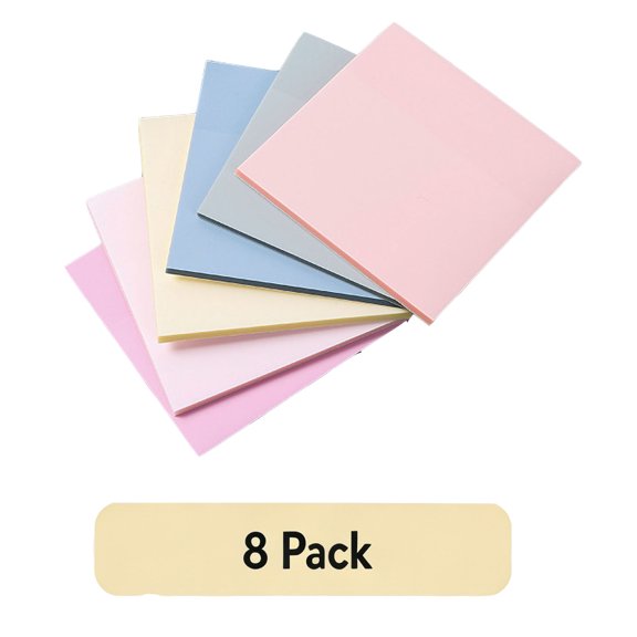 FEOLGEHLY Sticky Notes 3x3, 8 Pads (50 Sheets/Pad) - Semi Transparent Sticky Notes, Pastel Sticky Notes, Self-Stick Note Pads Notes for Office Home, Memo Notes, Journals & Planning (B)