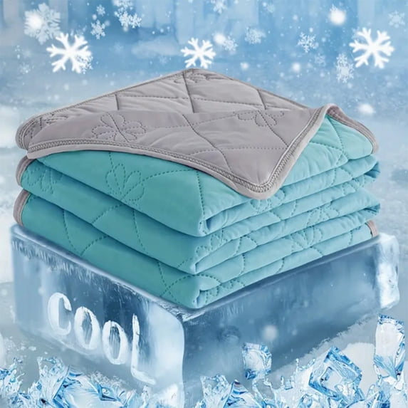 FEOLGEHLY Summer Cooling Blanket 39.4x59.1 in , Cooling Comforter for Hot Sleepers Lightweight Breathable Soft Thin Quilt Washable Air Conditioner Blanket for Bedroom Couch Nap Travel (Green)