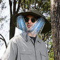 thumbnail image 1 of FEOLGEHLY Summer Solar Fan Hat with 2 Small Fans 1 Hook 1 USB Data Cable, Breathable Solar Fisherman Hat, Wide Brim Sun Bucket Hat for Adult, Solar Powered USB Charging Fishing Cap for Outdoor(Green), 1 of 7