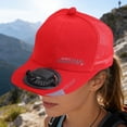 thumbnail image 1 of FEOLGEHLY Summer Solar Fan Hat with Small Fan, Breathable and Dry Solar Fisherman Hat, Sun Peaked Cap for Adults, Equipped with Adjustable Rear, Solar Powered Cap for Outdoor Activities(Red), 1 of 5
