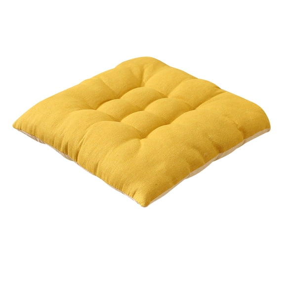 FEOLGEHLY Thickened Soft Office Seat Cushion Chair Pads Patio Outdoor Home Decor Indoor Dining Chairs Cushion Yellow Grid 20"x20"