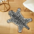 thumbnail image 1 of FEOLGEHLY Tiger Print Area Rug, Cute Cartoon Faux Tiger Plush Non-Slip Fluffy Animal Print Carpet Door Mat for Living Room Bedroom Playmat 16x24in, 1 of 6