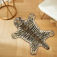 thumbnail image 1 of FEOLGEHLY Tiger Print Area Rug, Cute Cartoon Faux Tiger Plush Non-Slip Fluffy Animal Print Carpet Door Mat for Living Room Bedroom Playmat 16x24in, 1 of 6