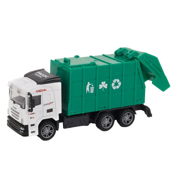 FEOLGEHLY Toys Garbage Truck Push-back Toy Car – Simulation Engineering Car Series Alloy Truck, for Learning Waste Management Recycling Toy for Toddlers, Boys, Girls 3 4 5 Years Old