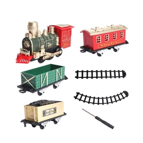 FEOLGEHLY Train Toy for Toddlers 3-5, Bump & Go Trucks Locomotive Electric Steam Engine with Smoke, Light & Sound, Toddler Toy Trucks for Boys Ideal Christmas Gift for Children Kids, Toy Train Sets