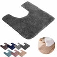 thumbnail image 1 of FEOLGEHLY U-Shaped Toilet Bathroom Rug, Toilet Mat Washable Non Slip Bath Bathroom Mat, Soft Plush Microfiber with Highly Absorbent Floor Mat(20"x20", Deep Gray), 1 of 6