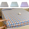thumbnail image 1 of FEOLGEHLY Washed Cotton Fitted Sheet Queen, Dust Proof Full Wrap Mattress Protector Cover, Non Slip Fixed Elastic Edge Bed Cover Soft Skin Friendly Stain Resistant Wrinkle Resistant, 87x79 in (B), 1 of 7