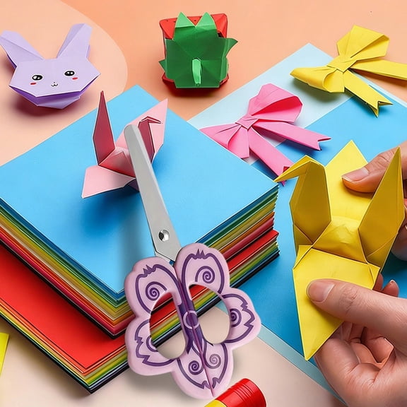 FEOLGEHLY Whimsical Standing Flower-Shaped Office Scissors - Ergonomic, Safety-Cut, Multi-Purpose DIY Craft & Paper-Cutting Tools with Desk Decoration Design for Office, Home Use