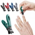 thumbnail image 1 of FEOLGEHLY Wide Jaw Nail Clippers, Heavy-Duty Stainless Steel Nail Trimmer with 8mm Wide Jaw and Anti-Splash Built-in Catcher, Effort-Saving Thick Nail Clippers for Nail Care (Red), 1 of 3