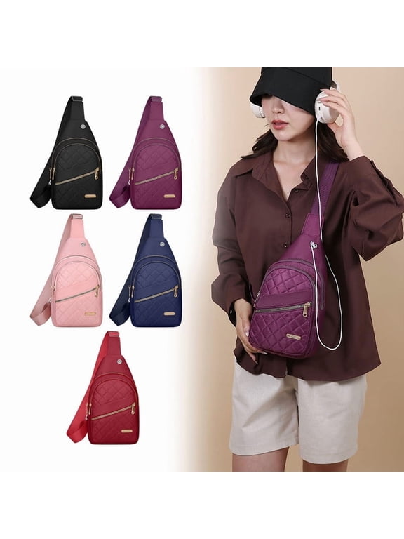 Women Sling Bag, Large Capacity Small Crossbody Bags for Women, Crescent Shoulder Tote Chest Bag Adjustable Strap Stylish Casual Messenger Bag for Commuting Travel Daily Outdoor Use