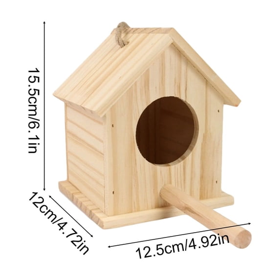 FEOLGEHLY Wooden Bird Feeder, Hanging Bird Houses for Outside, Garden Patio Decorative Nest Box Birdhouse for Robin Budgie Swallow Little Sparrow Finch Throstle or Medium Size Birds