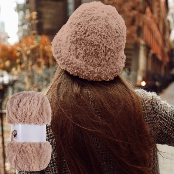 FEOLGEHLY Wool Balls Faux Mink Soft Combed Cotton Yarn Ball, 197FT Cotton Yarn Skeins Bulk for Crochet Thread & Chunky Hand Knitting, DIY Crafts for Blanket, Hat, Scarf, Sweater