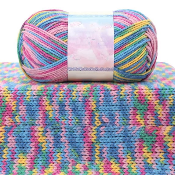FEOLGEHLY Wool Balls Tie Dye Combed Milk Cotton Yarn Ball, 426FT Soft Cotton Yarn Skeins Bulk for Crochet Thread & Chunky Hand Knitting, DIY Crafts for Blanket, Hat, Scarf, Sweater