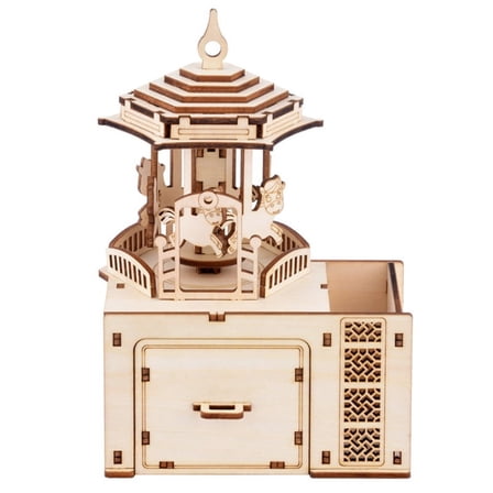 FEOOE 2020 New Wooden Toys Children's  Carousel Clockwork Music  Pen Holder Boxed Puzzle Can Be Customized CJ