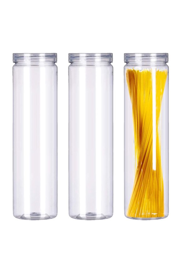 Clear Plastic Food Storage Jar with Lid Transparent Food Grade for Spaghetti Pasta