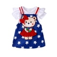 thumbnail image 1 of FEORJGP 4th of July Toddler Baby Girls Casual Dress Outfit Sets 0 3M 6M 9M 12M 18M Infant Short Sleeve Rompers Solid Crew Neck Jumpsuits with Stars Emhion Cute Summer Clothes for Daily Party, 1 of 9