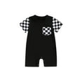 thumbnail image 1 of FEORJGP Infant Baby Boy Girls Summer Romper 0 3M 6M 12M 18M Toddler One-piece Jumpsuit Plaid Print Patchwork Short Sleeve Bodysuit Newborn Fashion Casual Cute Clothes for Daily Holiday, 1 of 6