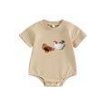 thumbnail image 1 of FEORJGP Infant Baby Boy Romper 3M 6M 12M 18M Newborn Round Neck T-shirt Bodysuit Short Sleeve Rooster Embroidery Jumpsuit Toddler Cute Sweet Casual Daily Summer Clothes, 1 of 8