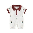 thumbnail image 1 of FEORJGP Infant Baby Boy Summer Jumpsuit 3M 6M 12M 18M 24M Toddler Short Sleeve Romper Lapel Collar Graphic Print Bodysuit Newborn Shirt Playsuit Cute Soft Comfy Sweet Clothes, 1 of 7