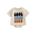 thumbnail image 1 of FEORJGP Infant Baby Boys Girls Summer Jumpsuit 0-2Y Newborn Fuzzy Letter Embroidery Bodysuit Round Neck Playsuit Short Sleeve Romper Toddler Loose Casual Clothes, 1 of 9