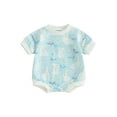 thumbnail image 1 of FEORJGP Infant Baby Girls Boys Easter Clothes Kids 0-18M Newborn Short Sleeve Bodysuits Crew Neck Rompers Flower Rabbit Print Casual Jumpsuit Loose Casual Clothes for Summer, 1 of 9