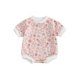 thumbnail image 1 of FEORJGP Infant Baby Girls Boys Easter Clothes Kids 0-18M Newborn Short Sleeve Bodysuits Crew Neck Rompers Flower Rabbit Print Casual Jumpsuit Loose Casual Clothes for Summer, 1 of 9