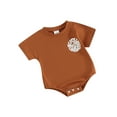 thumbnail image 1 of FEORJGP Infant Baby Girls Boys Romper 3M 6M 12M 18M Newborn Letter Print Short Sleeve Bodysuits Crew Neck Jumpsuits Toddler Loose Summer Casual Clothes, 1 of 9