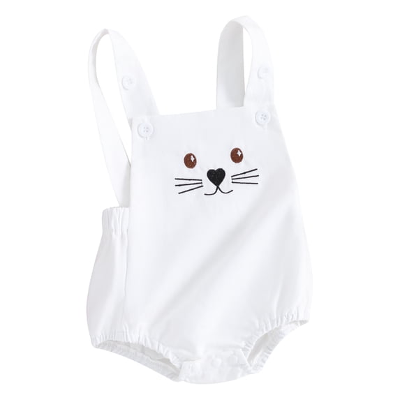 FEORJGP Infant Baby Summer Overalls Toddler Girl Sleeveless Romper Bunny Print Jumpsuit Backless Bodysuit for Newborn Cute Casual Clothes