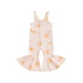 thumbnail image 1 of FEORJGP Kid Girls One-piece Jumpsuits 6M 12M 18M 2T 3T 4T Toddler Baby Sleeveless Rompers Flower Print Flare Hem Bodysuits Infant Fashion Cute Summer Clothes for Daily Party Casual, 1 of 8