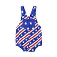 thumbnail image 1 of FEORJGP Kids Baby 4th of July Overalls for Boys Girls 6M 12M 18M 2T 3T 4T Toddler Sleeveless Jumpsuits Stars and Stripes Print Rompers Infant Fashion Cute Casual Summer Outfits for Daily Party, 1 of 8