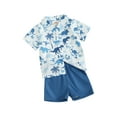thumbnail image 1 of FEORJGP Kids Boys Summer Dinosaur Outfits Infant Baby 1-5Y Lapel Neck Shirt Short Sleeve T-shirt Button Down Tops + Elastic Waist Shorts Toddler 2 Piece Loose Casual Set Beach Wear, 1 of 9
