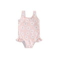 thumbnail image 1 of FEORJGP Kids Girl Swimwear Baby 6M 12M 18M 2T 3T 4T Toddler Sleeveless Monokini Swimsuits Floral Print Ruffle One-piece Rompers for Cute Sweet Summer Bathing Suits Beachwear for Vacation, 1 of 8