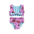 thumbnail image 1 of FEORJGP Kids Girl Tankini Swimsuits 6M-4T Toddler Baby 2PCS Swimwear Sleeveless Vests Western Cowboy Print Tie Backless Tank Tops and Elastic Shorts Smer Bathing Suits Beachwear for Vacation, 1 of 7