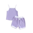 thumbnail image 1 of FEORJGP Kids Little Girl 2 Piece Summer Set 6M 12M 18M 2T 3T Toddler Sleeveless Camisoles Square Neck Vests Jacquard Flower Spaghetti Strap Tops Bow Eion Casual Sweet Outfits for Daily Party, 1 of 7