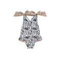 thumbnail image 1 of FEORJGP Kids Little Girl Swimsuit 18M 2T 3T 4T 5T 6T Toddler One-piece Swimwear Sleeveless Jumpsuit Cute 3D Bow Round Neck Romper Floral Bathing Suit Fashion Cute Sweet Beachwear for Summer, 1 of 7
