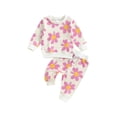 thumbnail image 1 of FEORJGP Little Girl 2 Piece Casual Outfits 6M 12M 18M 2T 3T 4T Toddler Track Suits Long Sleeve Pullovers Flower Print Sweatshirts Crew Neck Tops SweatCute Comfy Daily Clothes for Spring Fall, 1 of 7