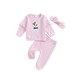 thumbnail image 1 of FEORJGP Little Girls Halloween Outfits Sets 3M 6M 12M 18M 2T 3T Toddler Baby Ruffled Long Sleeve Pullovers Ribbed Ghost Embroidered Sweatshirts Crew Nt Girl Fashion Cute Casual Comfy Clothes, 1 of 7