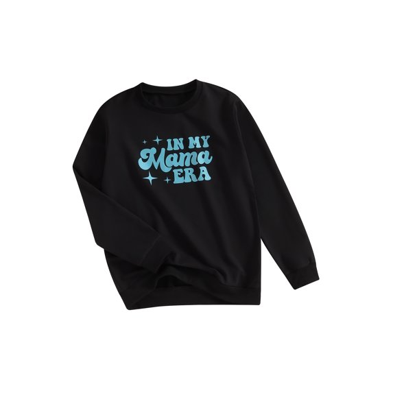 FEORJGP Mommy and Me Matching Sweatshirts 0-2Y Toddler Letter Print Crew Neck Pullovers/Rompers Long Sleeve Tops Family Matching Clothes for Spring Fall