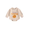 thumbnail image 1 of FEORJGP Toddler Baby Girl Boy Halloween Rompers 0 3M 6M 12M 18M Infant Long Sleeve Sweatshirt Jumpsuits Pumpkin Letter Embroidery Bodysuits Pullovers hion Cute Casual Clothes for Spring Fall, 1 of 8