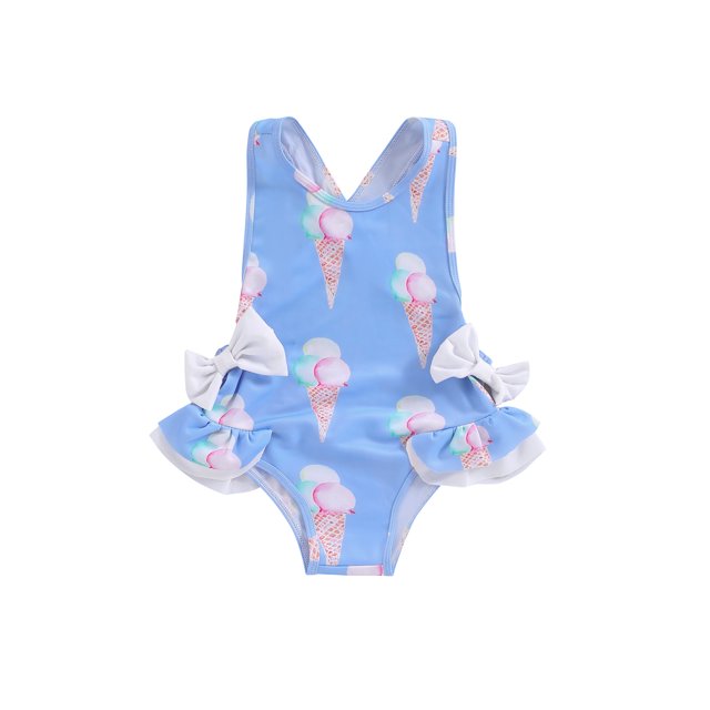 3-6M Aqua & Blue Summer Bodysuits - Tiny Tots main image 0