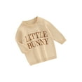 thumbnail image 1 of FEORJGP Toddler Baby Girls Boys Easter Clothes 0-2Y Infant Long Sleeve Sweater Crew Neck Knit Pullover Embroidery Letters Jumpers Loose Casual Warm Tops for Spring Fall Winter, 1 of 9