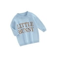 thumbnail image 1 of FEORJGP Toddler Baby Girls Boys Easter Clothes 0-2Y Infant Long Sleeve Sweater Crew Neck Knit Pullover Embroidery Letters Jumpers Loose Casual Warm Tops for Spring Fall Winter, 1 of 9