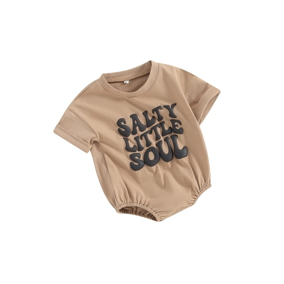 FEORJGP Toddler Boy Girls Summer Romper Newborn Baby Short Sleeve Jumpsuit Crew Neck Bodysuit Cute Letter Print T-shirt for Loose Casual Daily Clothes