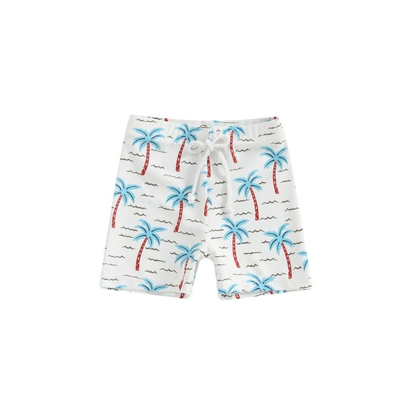 FEORJGP Toddler Boys Swim Trunks 6M 12M 18M 2T 2T 3T 4T Kids Elastic Waist Swim Shorts Shark/Tree Print Shorts Swimsuit Little Boys Cute Casual Bathing Suit Boy Swimwear Beachwear for Vacation