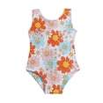thumbnail image 1 of FEORJGP Toddler Girl Summer Swimsuit 6M 1T 2T 3T 4T Kids Sleeveless Jumpsuit Crew Neck Cute Floral/Turtle Print Bathing Suit Infant Casual Swimwear Beachwear, 1 of 9