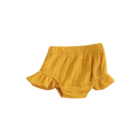 FEORJGP Toddler Girls Summer Bottom 3M 6M 1T 2T 3T Infant Soft Casual Ruched Shorts Solid Color Elastic Band Ruffle Shorts Cute Daily Clothes