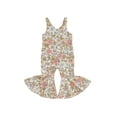 thumbnail image 1 of FEORJGP Toddler Girls Summer Flare Jumpsuit 6M 1T 2T 3T 4T Kids Sleeveless Overalls Floral/Butterfly Print Bell-Bottoms Romper Infant Cute Casual Fashion Clothes, 1 of 1