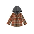 thumbnail image 1 of FEORJGP Toddler Infant Boys Hooded Jackets Long Sleeve Hoodies Plaid Print Flannel Shirts Coats Button Down Baby Shackets Loose Casual Outerwear for Spring Fall, 1 of 9