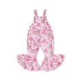 thumbnail image 1 of FEORJGP Toddler Infant Newborn Baby Girl Valentine's Day Overalls Donut Print Sleeveless Flared Romper Wide Leg Jumpsuit Cute Sweet Clothes, 1 of 9